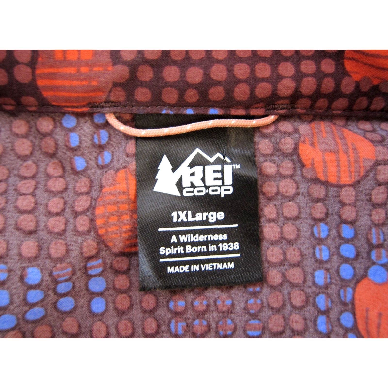 Vintage REI CO-OP Nylon Stretch Orange Blue Polka Dot Zip Pocket Short Sleeve Blouse 1XL Size XL / US 12-14 / IT 48-50 - 3 Thumbnail