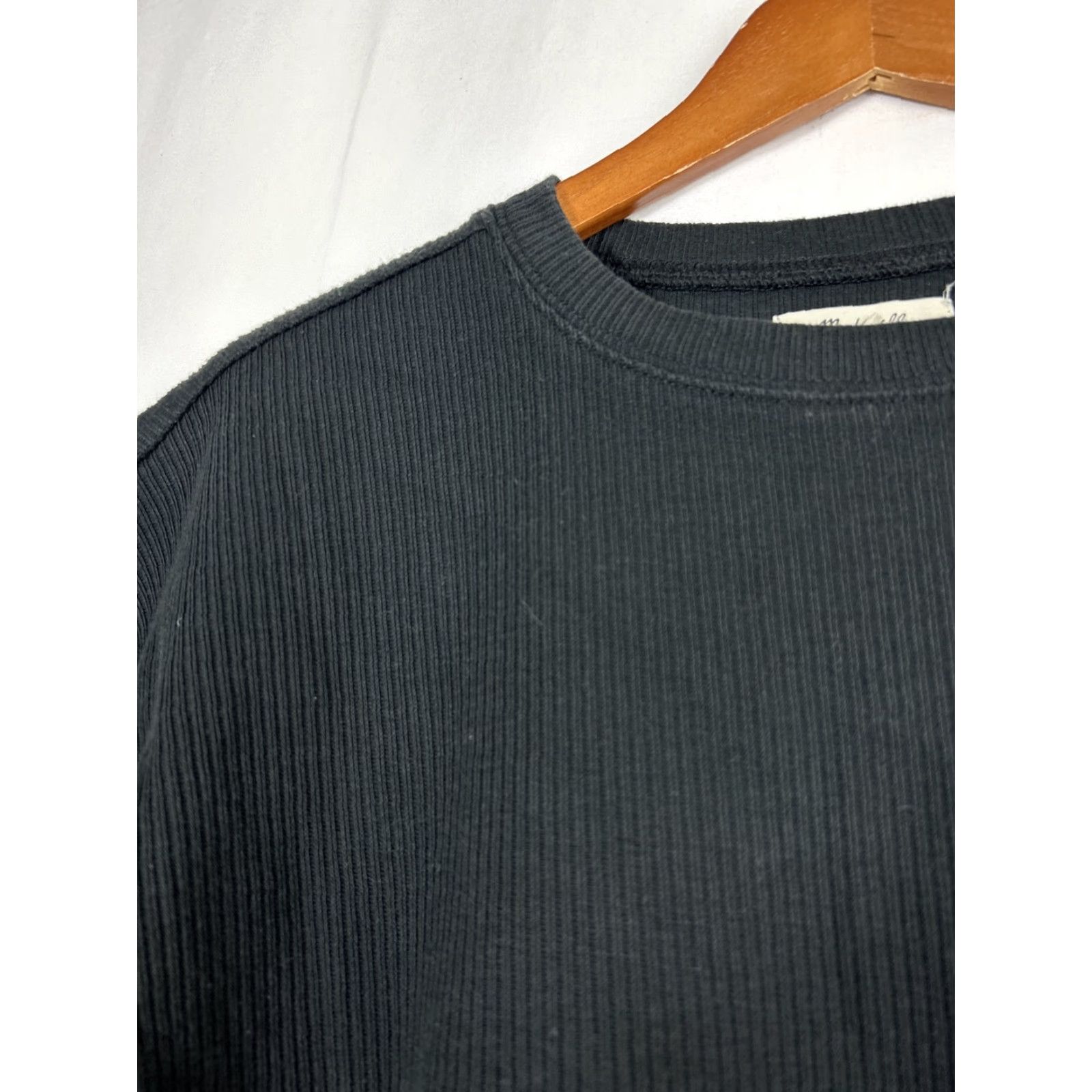 Madewell Madewell XS rib T-Shirt Dress Black Front Pocket Chest Cotton Blend Dress T-Shirt Women XS Black Pockets 90s? Size XS / US 0-2 / IT 36-38 - 6 Thumbnail