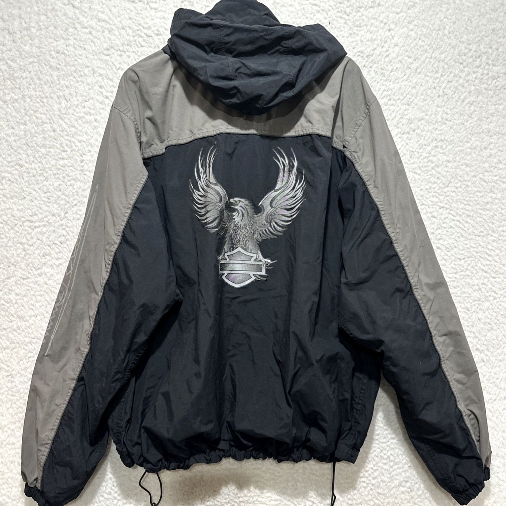 Harley Davidson Harley-Davidson Jacket Men’s Motorcycle XL Black Gray Nylon Eagle Graphic Motorcycle Jacket Men’s XL Black Gray Nylon Eagle Graphic Size US XL / EU 56 / 4 - 2 Thumbnail