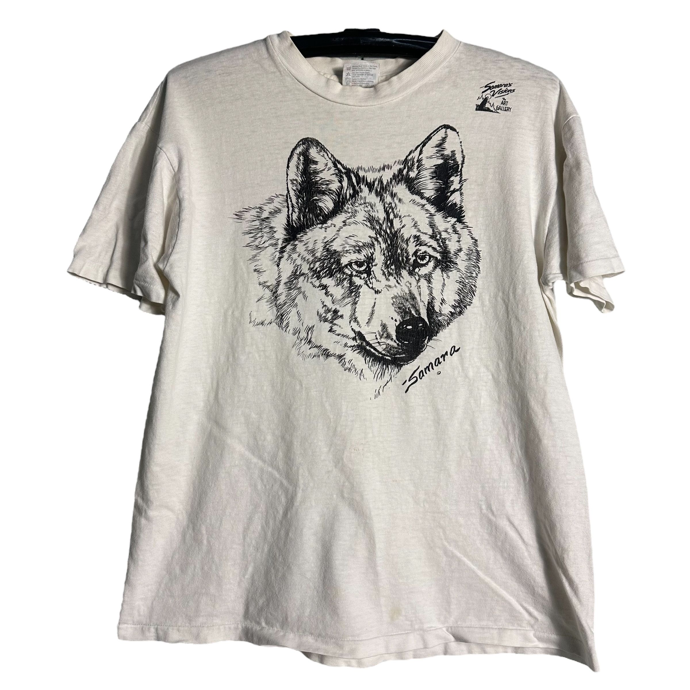 RARE Vintage Wolf Pop Art Samara T-shirt Single Stich, image size:2400x2400