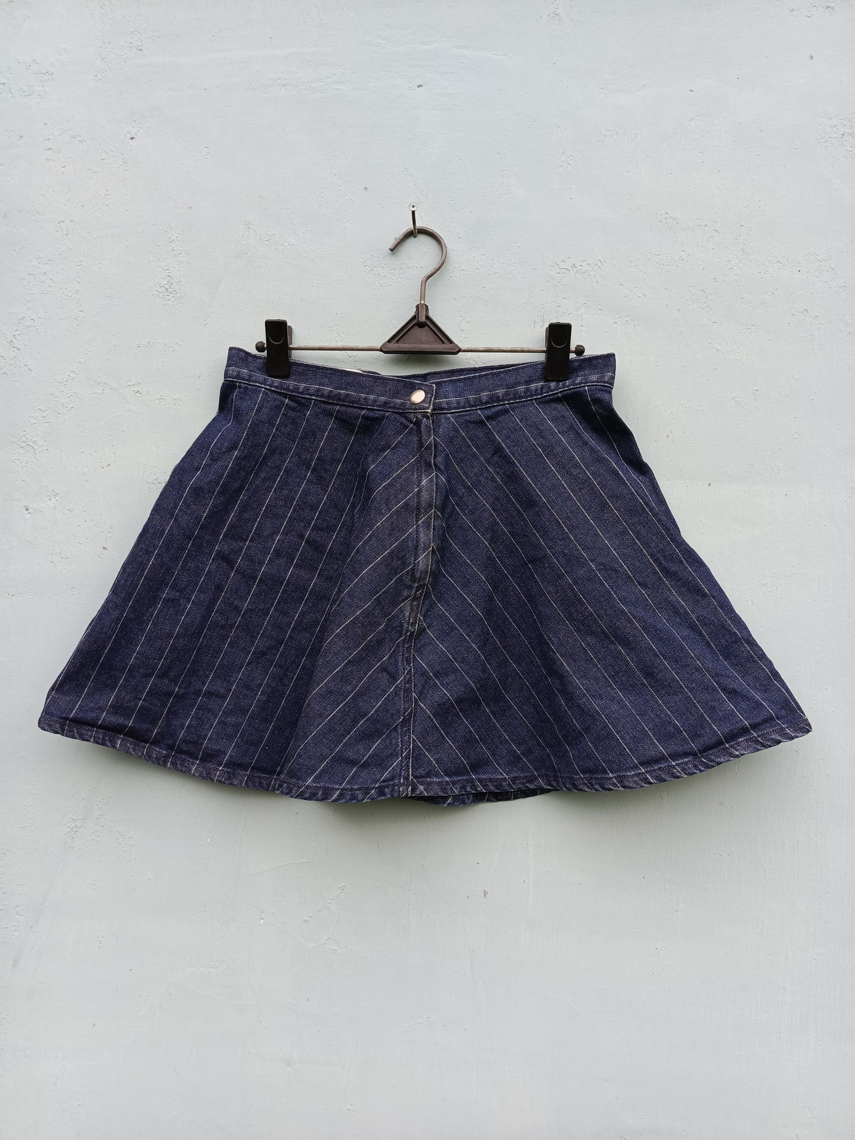 Designer TOPTEN stripe denim skirt Size 28" / US 6 / IT 42 - 1 Thumbnail