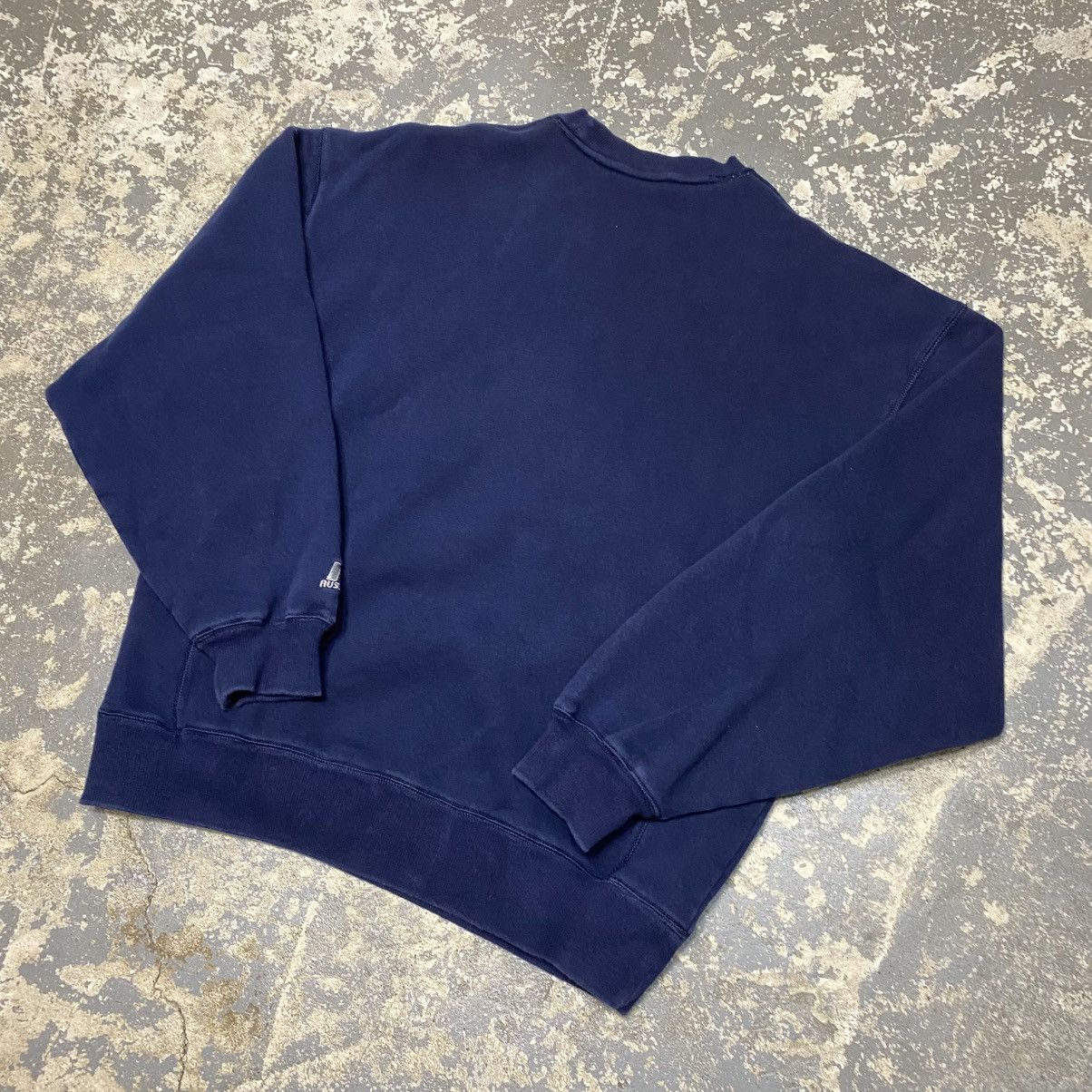 Russell Athletic × Vintage Vintage Russell Athletic Navy Blank Boxy Crewneck Hoodie Size US L / EU 52-54 / 3 - 7 Thumbnail