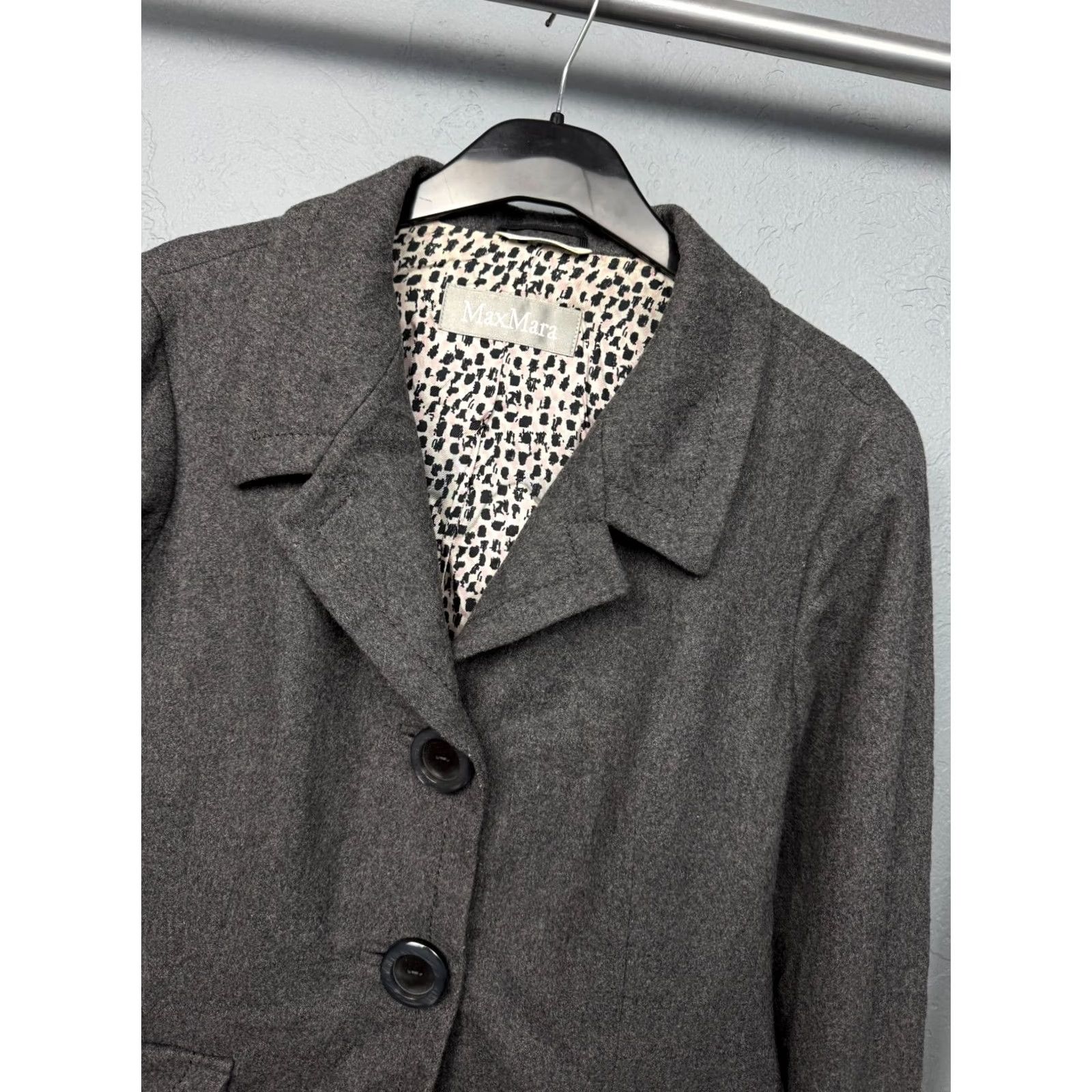 Max Mara Max Mara Womens Wool Blazer Jacket US 14 Gray Blazer Womens Size 14 Wool Jacket Size XL / US 12-14 / IT 48-50 - 2 Thumbnail