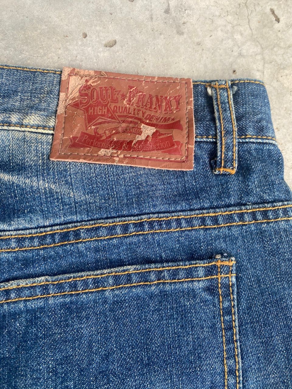 If Six Was Nine 💥FLARE💥SOUL FRANKY AMERICAN STYLE DISTRESSED DENIM Size US 33 - 13 Thumbnail