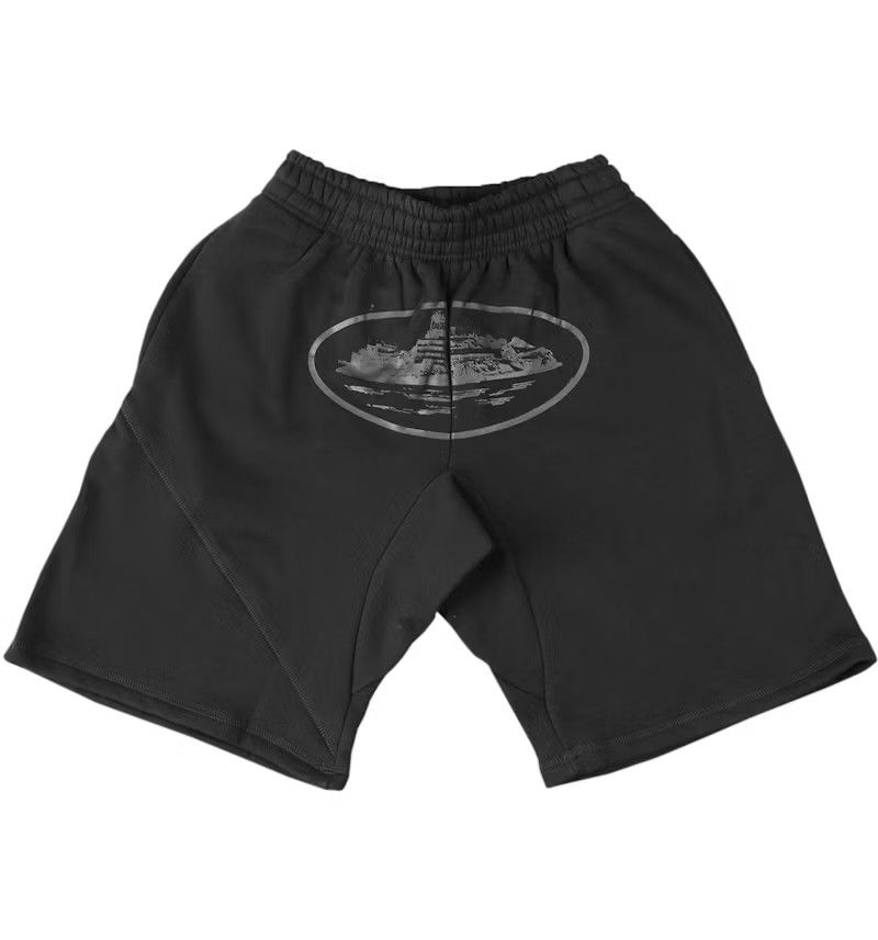 Corteiz Alcatraz Sweat Shorts Sz XL Triple Black CRTZ
