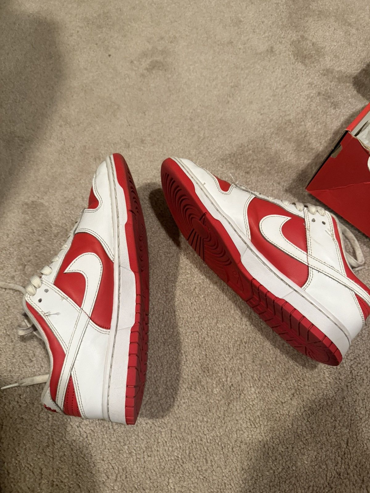 Nike championship red nike dunk low retro Size US 9 / EU 42 - 7 Thumbnail