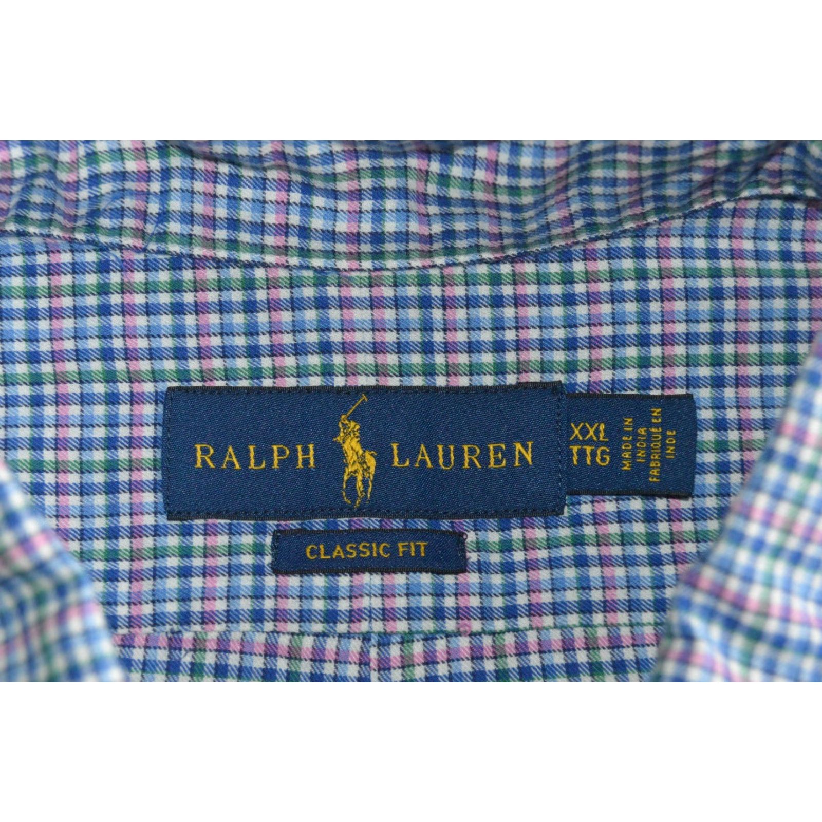 Polo Ralph Lauren POLO Ralph Lauren men's L/S shirt Blue Plaid Cotton XXL Size US XXL / EU 58 / 5 - 3 Thumbnail