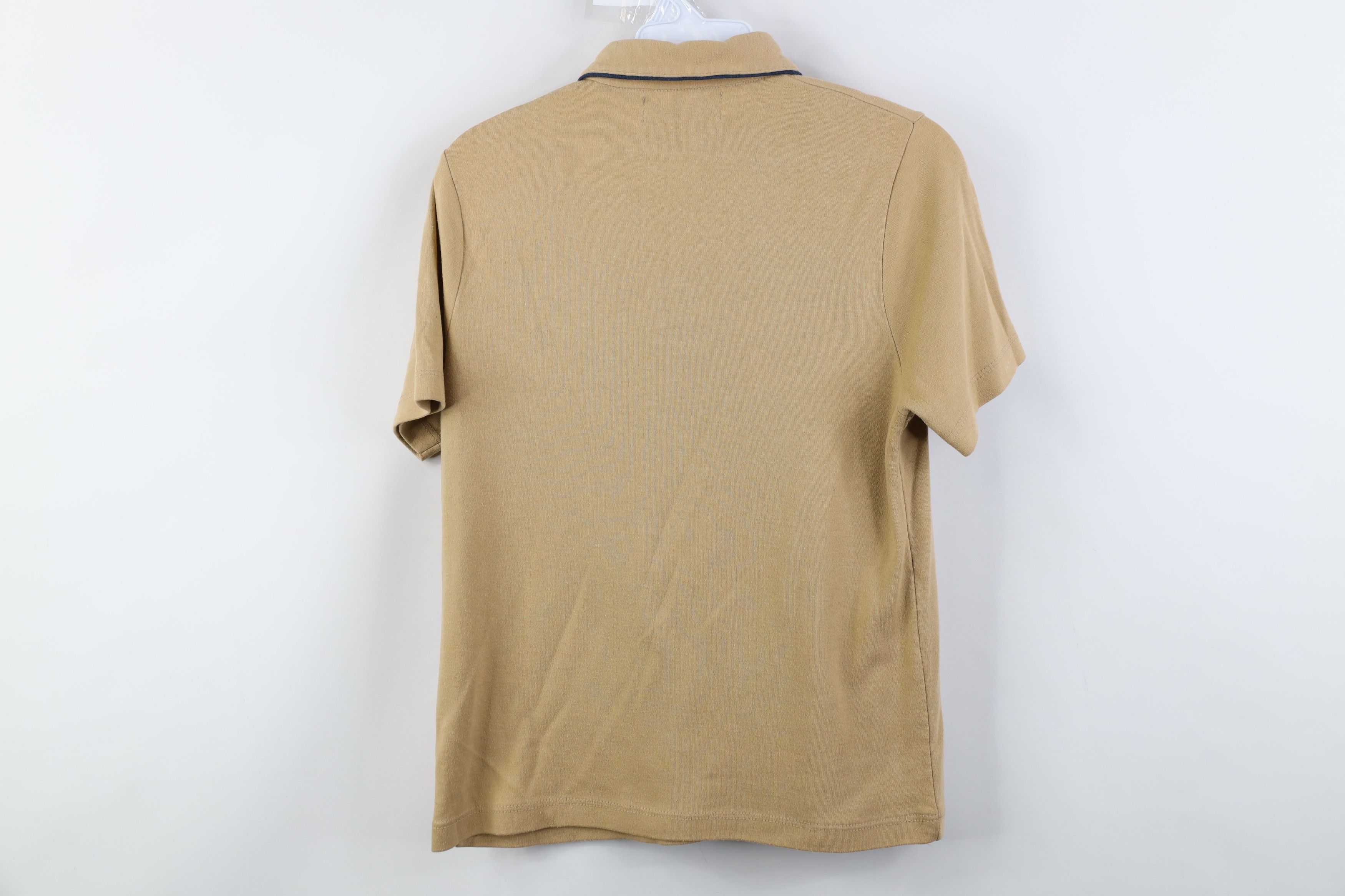 Vintage Vintage 70s Streetwear Knit Collared Polo Shirt Beige Size L / US 10 / IT 46 - 12 Thumbnail