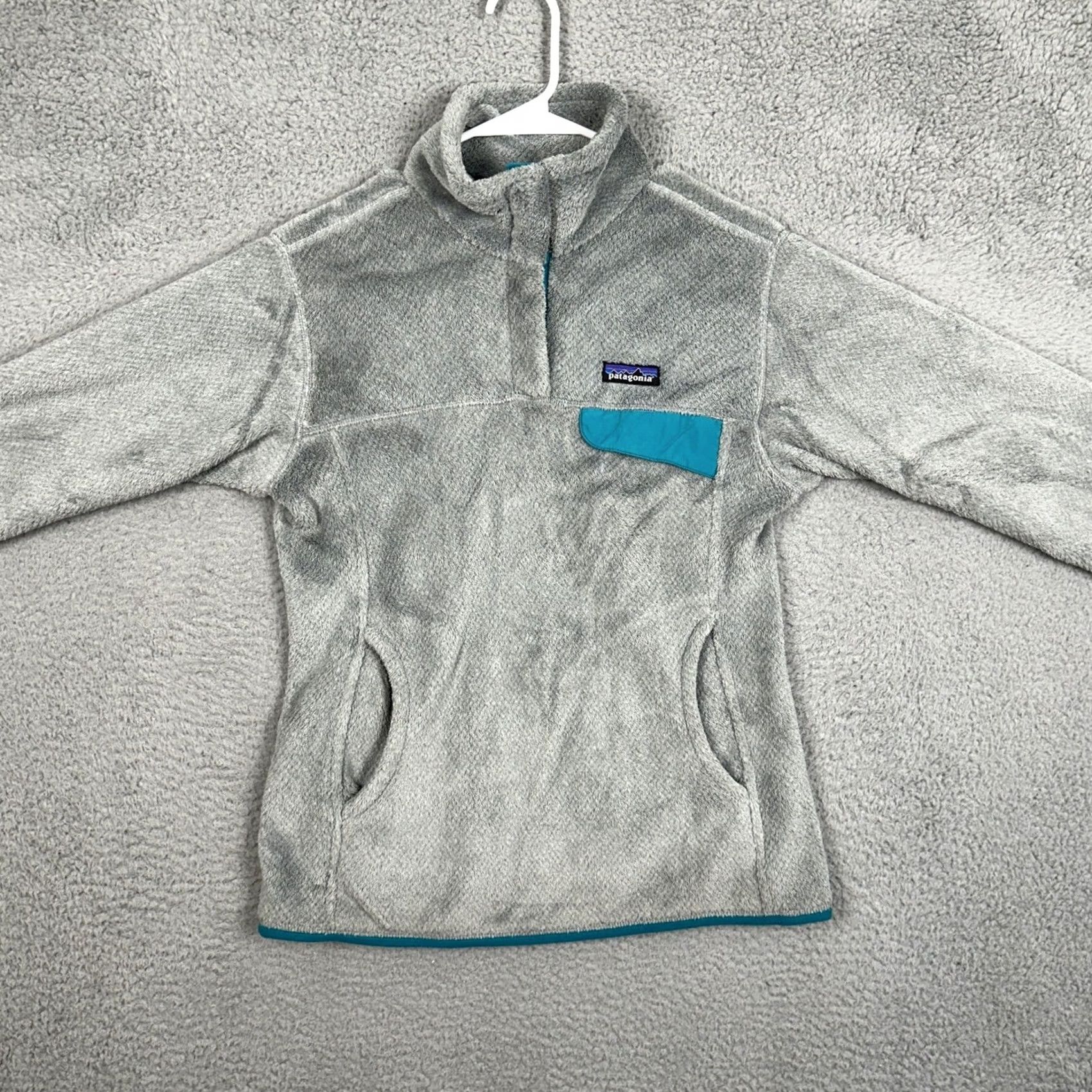 Patagonia Patagonia Re-Tool Sweatshirt Women M Gray Fleece Snap Pullover Mock Neck Pocket EUC Dynamic Logo Size M / US 6-8 / IT 42-44 - 3 Thumbnail