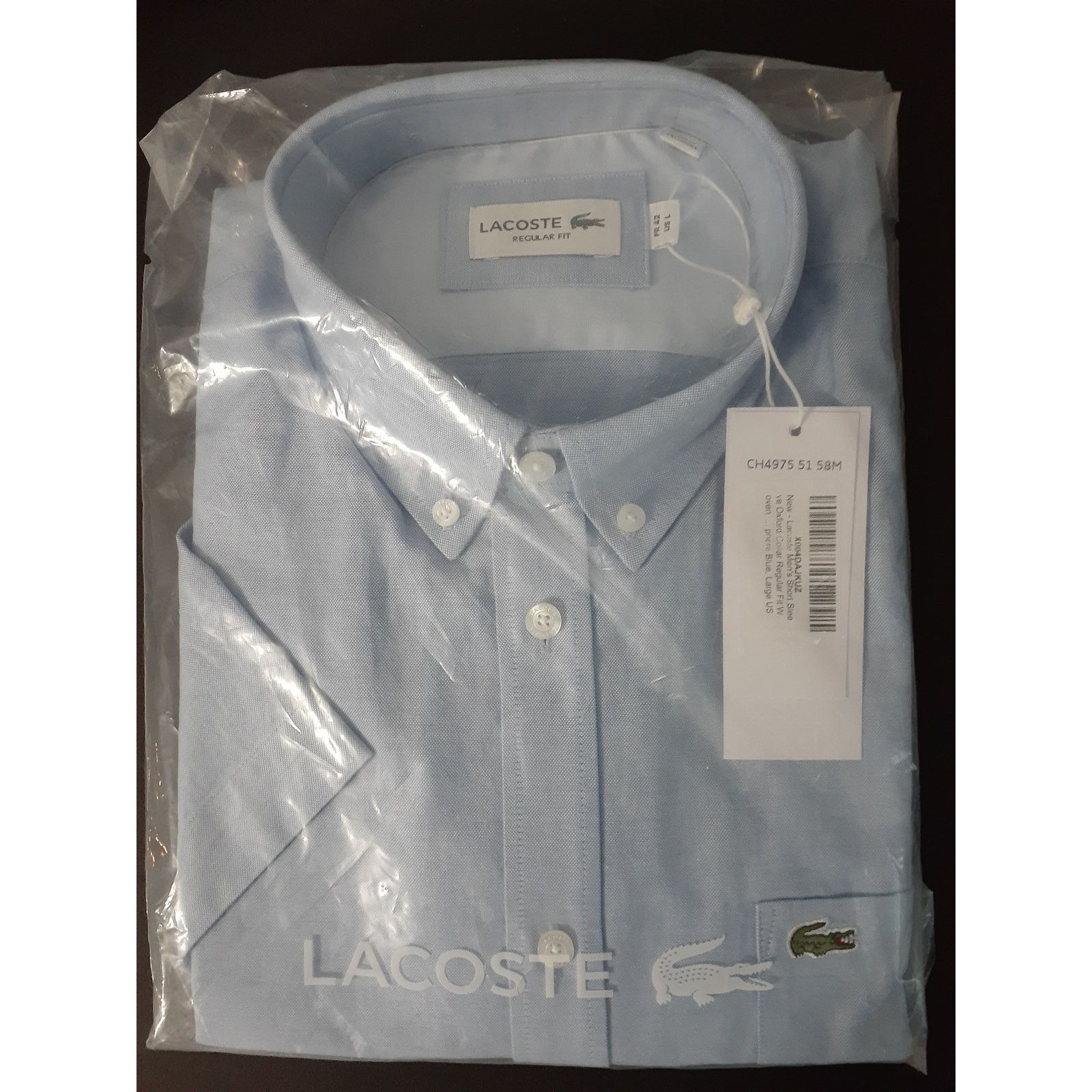 Lacoste Lacoste Men's Oxford Regular Fit Woven Button Shirt Blue L Size US L / EU 52-54 / 3 - 2 Thumbnail