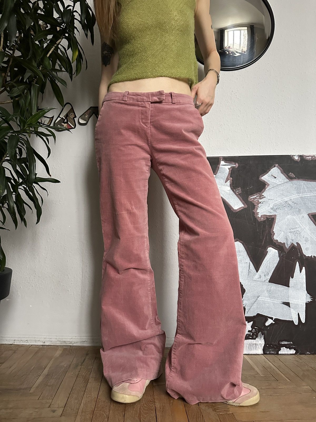 Japanese Brand × Seditionaries Glamour Y2K 2000s Flared Wide Leg Velvet Corduroy Pants Size 30" / US 8 / IT 44 - 1 Thumbnail