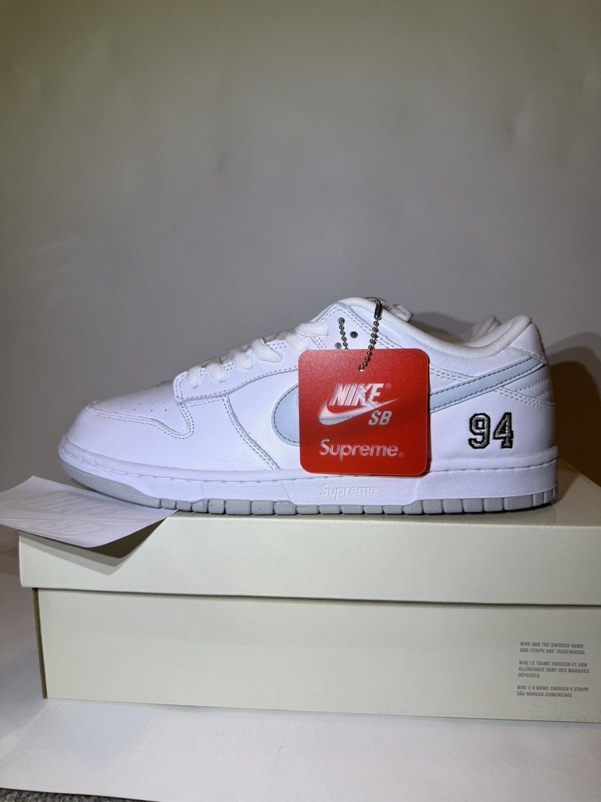 Supreme Supreme 94 Nike SB Dunk Low White | Grailed