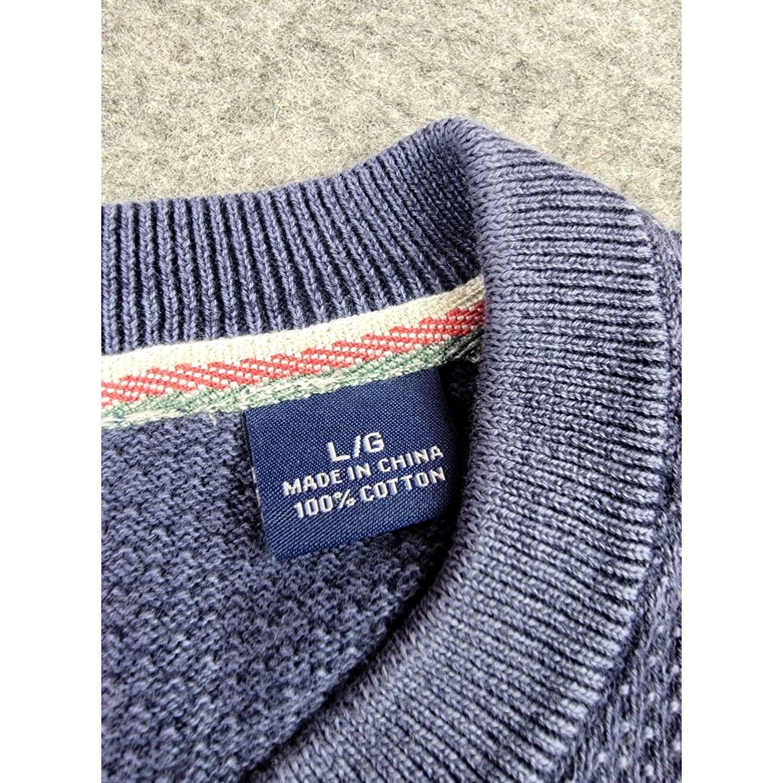 Tommy Bahama Tommy Bahama Pullover Sweater Mens Large Blue Knit Flamingo Split Neck Textured Size US L / EU 52-54 / 3 - 4 Thumbnail