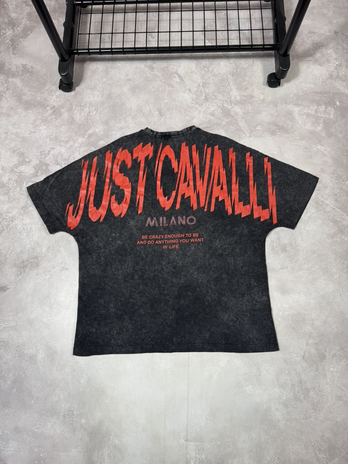 Just Cavalli Just Cavalli Stone Washed Big Back Logo Oversize Y2k Shirt Size US M / EU 48-50 / 2 - 1 Thumbnail