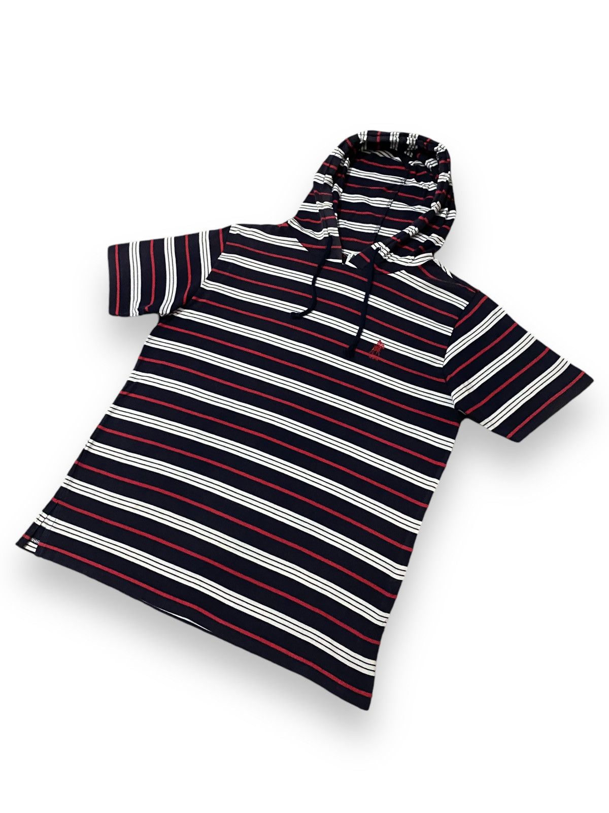 Japanese Brand × U.S. Polo Assn. U.S.POLO ASSOCIATION STRIPES HOODIE SHORT SLEEVES Size US M / EU 48-50 / 2 - 2 Thumbnail