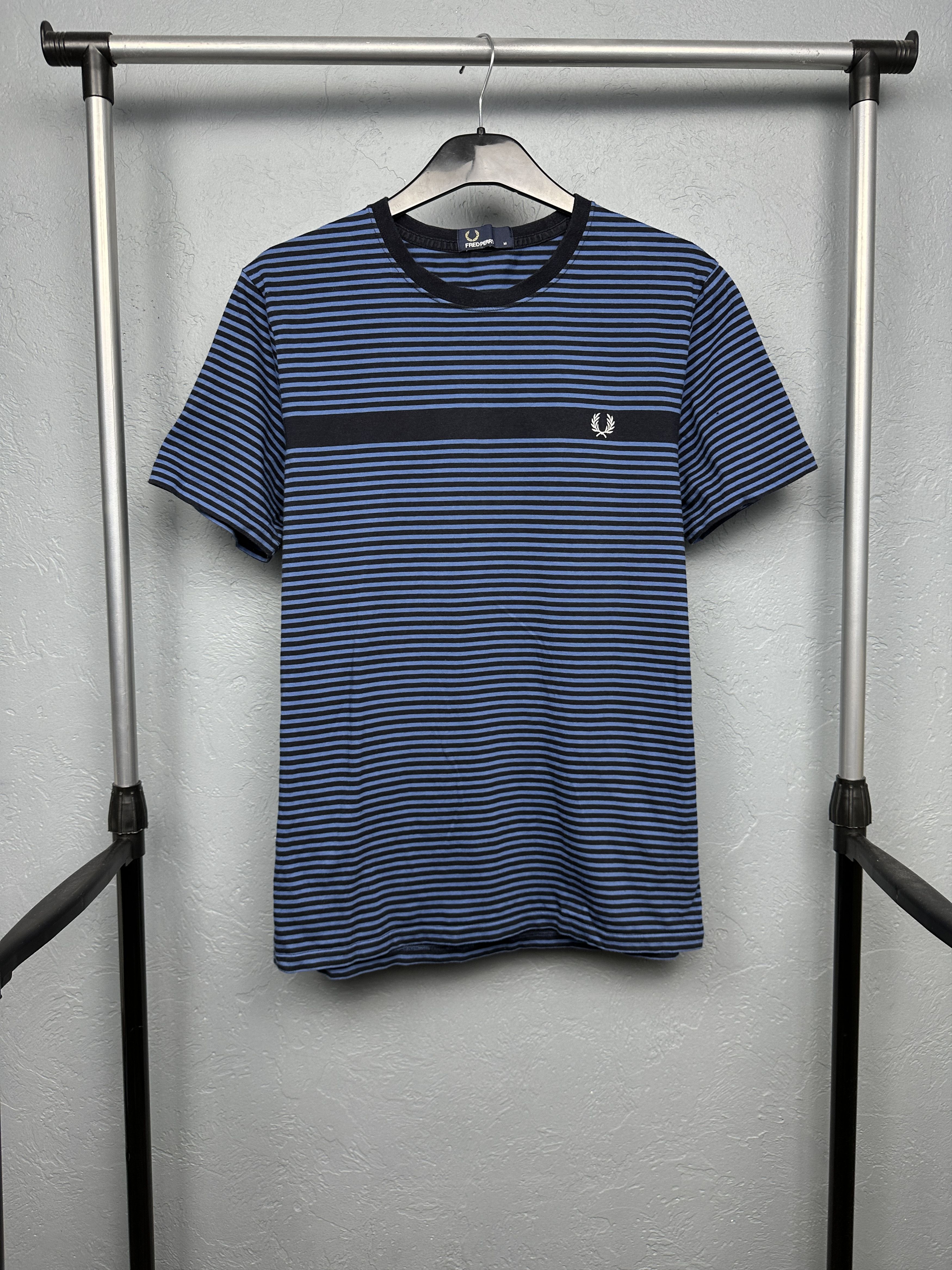 Fred Perry × Vintage Fred Perry Mens Crew Neck Striped T-Shirt Tee Size US M / EU 48-50 / 2 - 1 Thumbnail