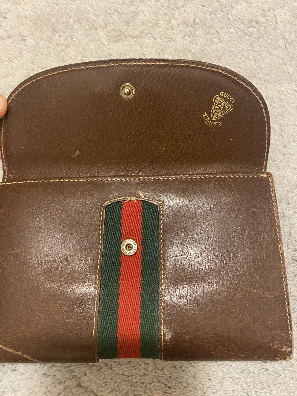 Gucci Gucci Brown Leather Vintage Wallet/Coin Purse-Large Size 30 - 8 Thumbnail