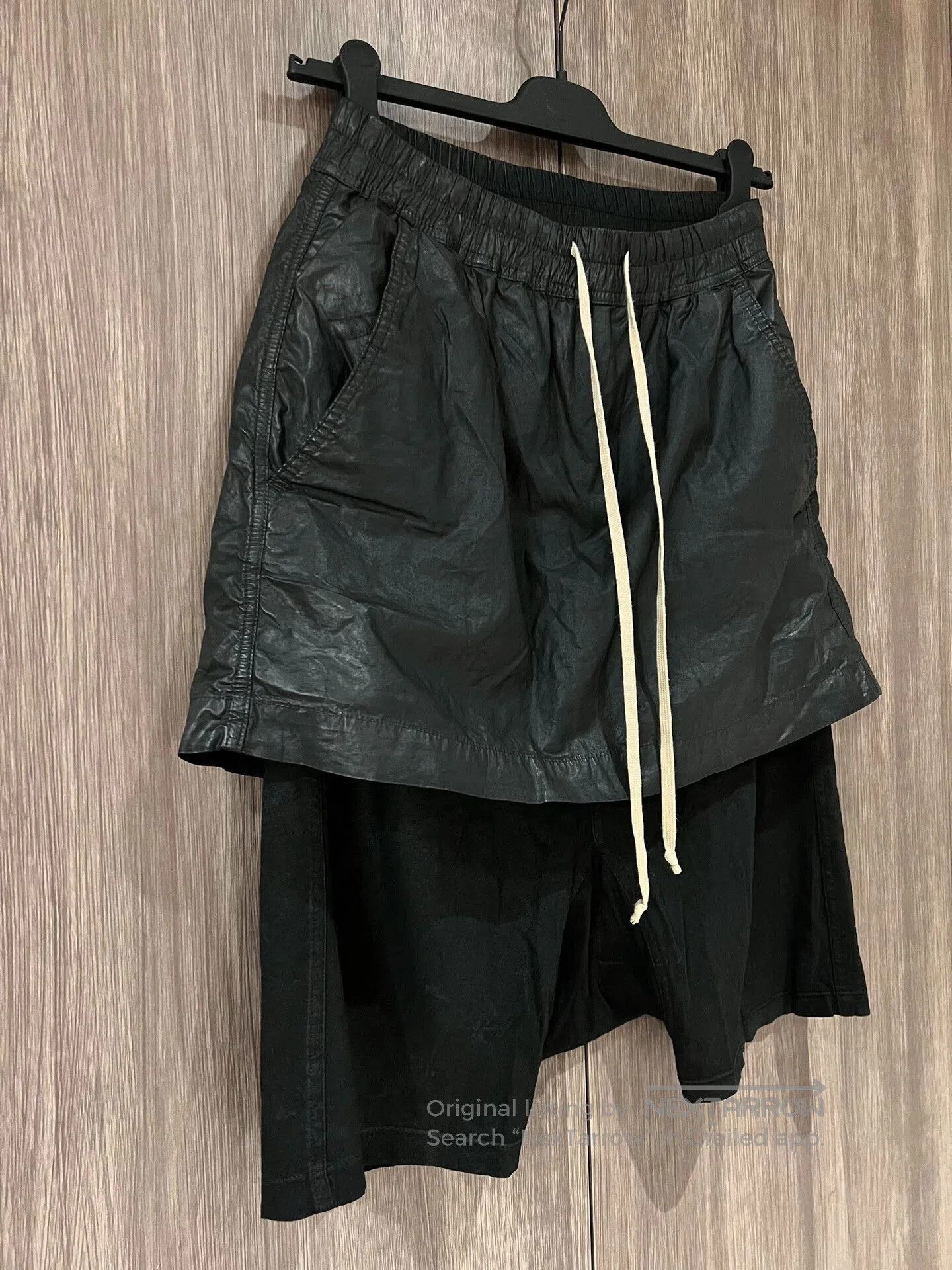 Rick Owens Rick Owens Waxed Layered Shorts. Size US 28 / EU 44 - 6 Thumbnail