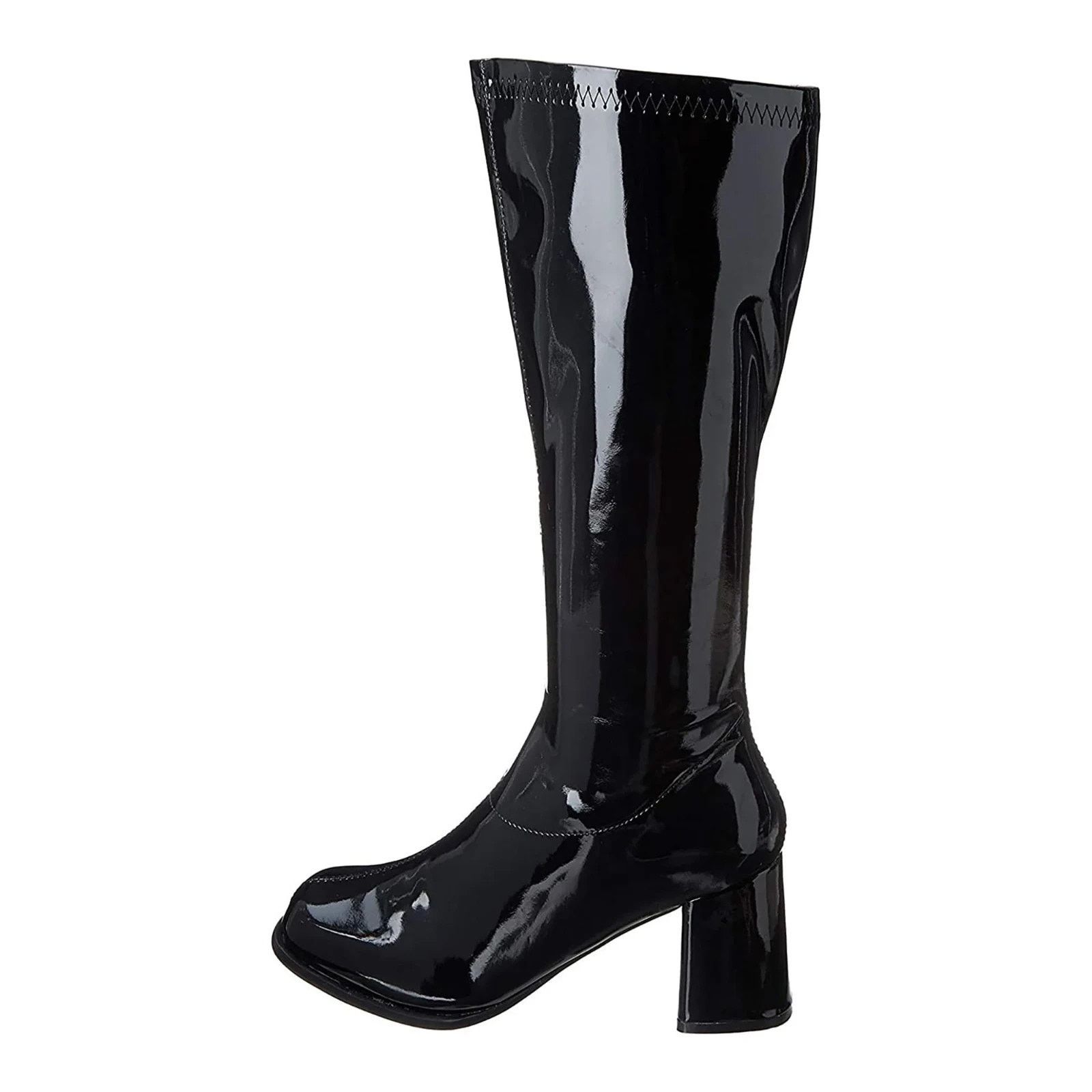 Other Ellie Shoes Knee-High Go-Go Boots 9 - Black Patent - 3" Heel Size US 9 / IT 39 - 1 Thumbnail