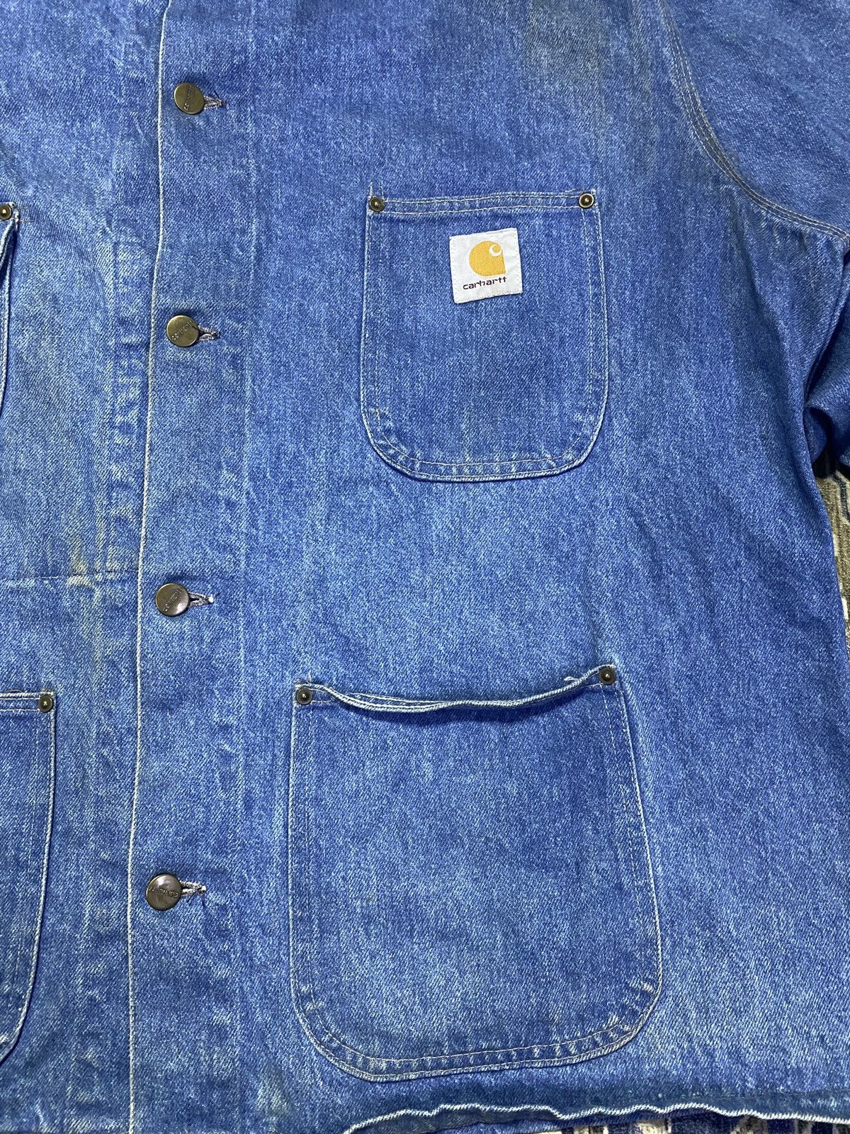 Carhartt Vintage 80s Carhartt Chore Denim Jacket Size US L / EU 52-54 / 3 - 3 Thumbnail