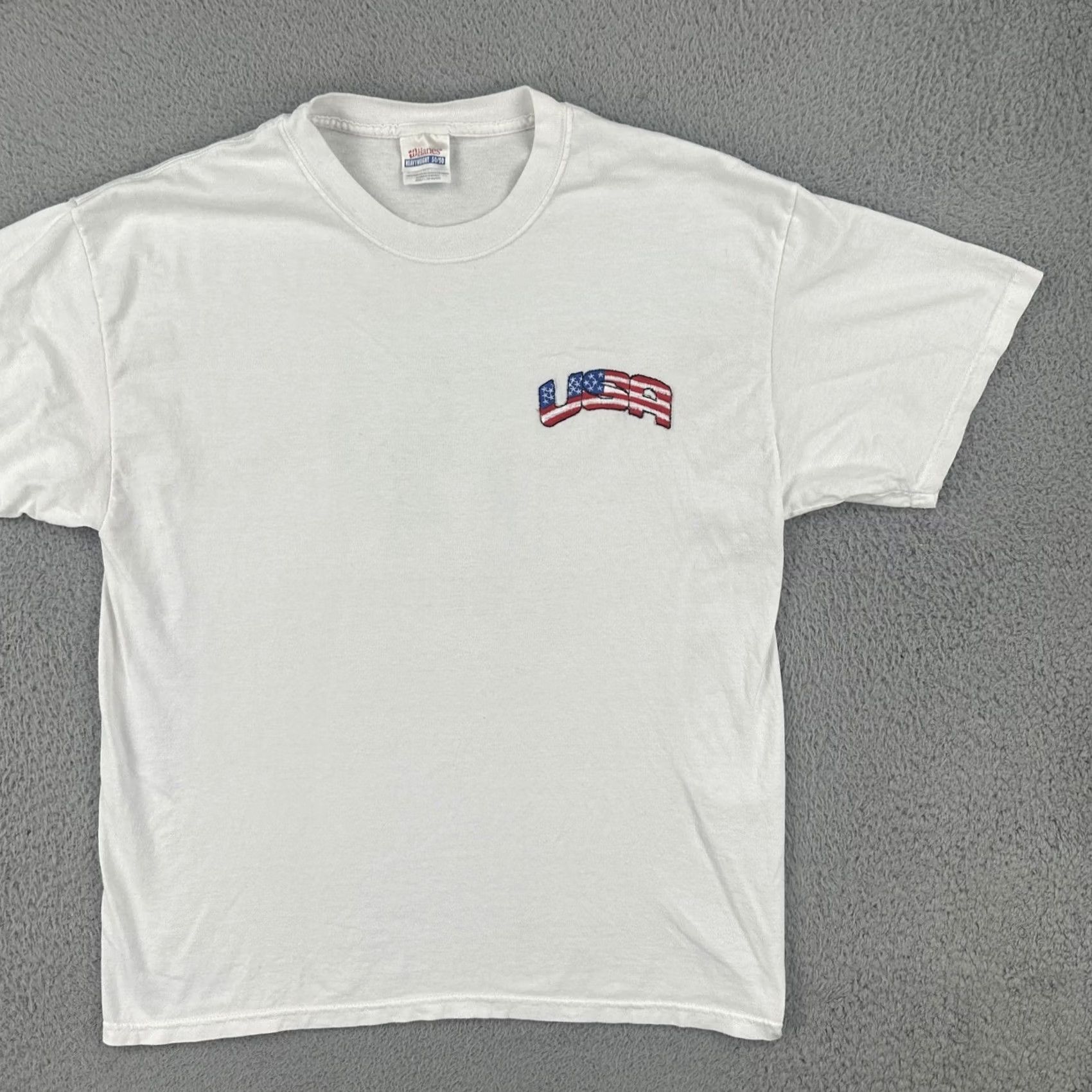 Hanes VINTAGE Hanes T Shirt Large White God Bless America 9-11-01 USA Patriotic Size US L / EU 52-54 / 3 - 3 Thumbnail