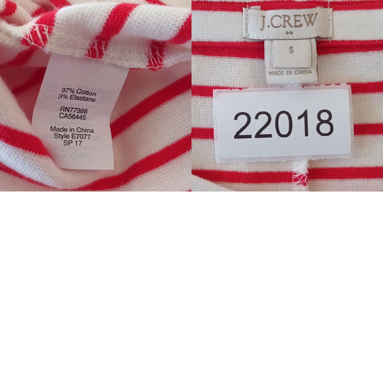 J.Crew J.CREW Shift Dress Small Red Striped Long Sleeve Knee Length Pullover Stretch Size S / US 4 / IT 40 - 9 Thumbnail