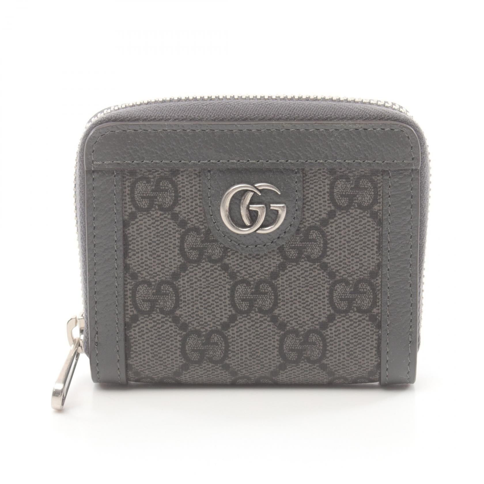 Gucci Gucci Ophidia Gg Supreme Round Zipper Wallet Coated Canvas Leather Gray Size ONE SIZE - 1 Thumbnail