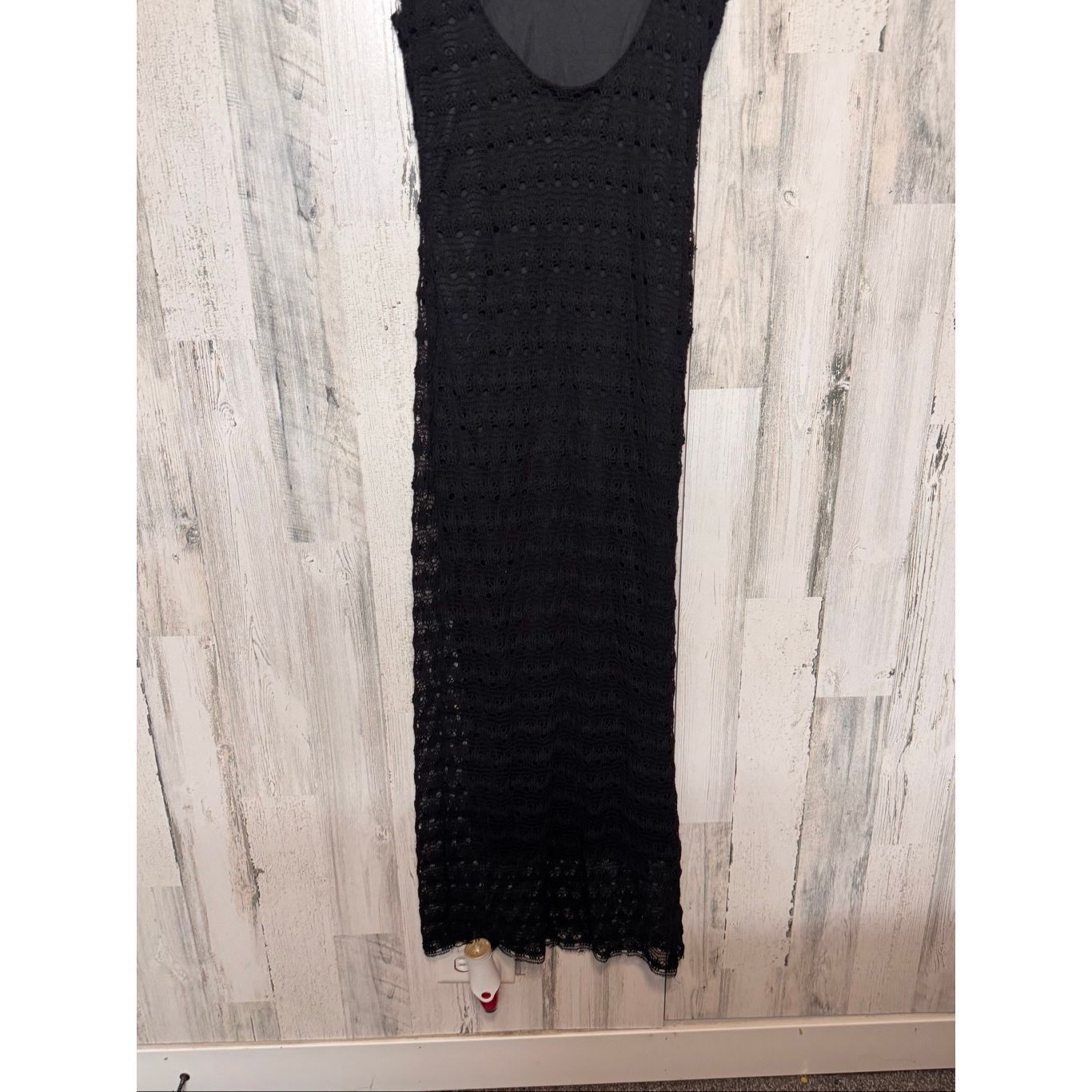 Other Fashion Nova Black Crochet Maxi Dress Women’s Size M – Sheer Overlay, Lined, Sleeveless Size M / US 6-8 / IT 42-44 - 7 Thumbnail