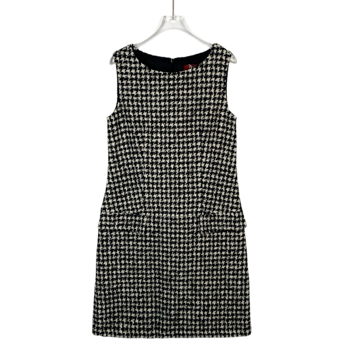 Max Mara MaxMara Black Houndstooth Sleeveless Dress (Size 42) Size M / US 6-8 / IT 42-44 - 1 Thumbnail