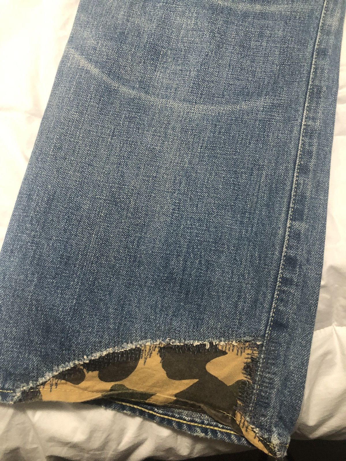 Bape Super rare nigo bape yellow camo patch work jeans Size US 34 / EU 50 - 6 Thumbnail