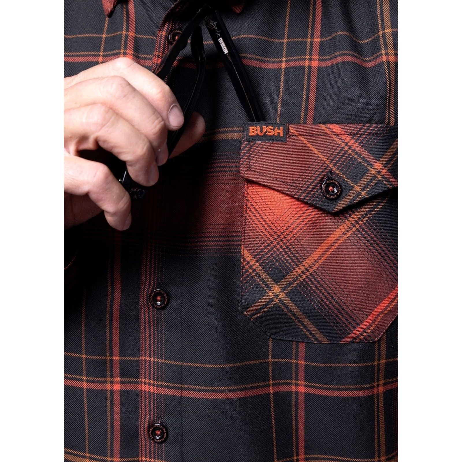 Vintage Dixxon Flannel Co. Shirt L Men's Red Black Orange Plaid Button-Up Long Sleeve Sixtee Stone Size US L / EU 52-54 / 3 - 5 Thumbnail