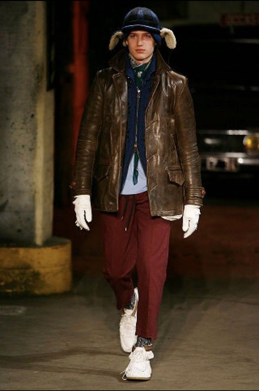 Pre-owned Number N Ine Runway Fall08 Blue Plaid Shearling Cap