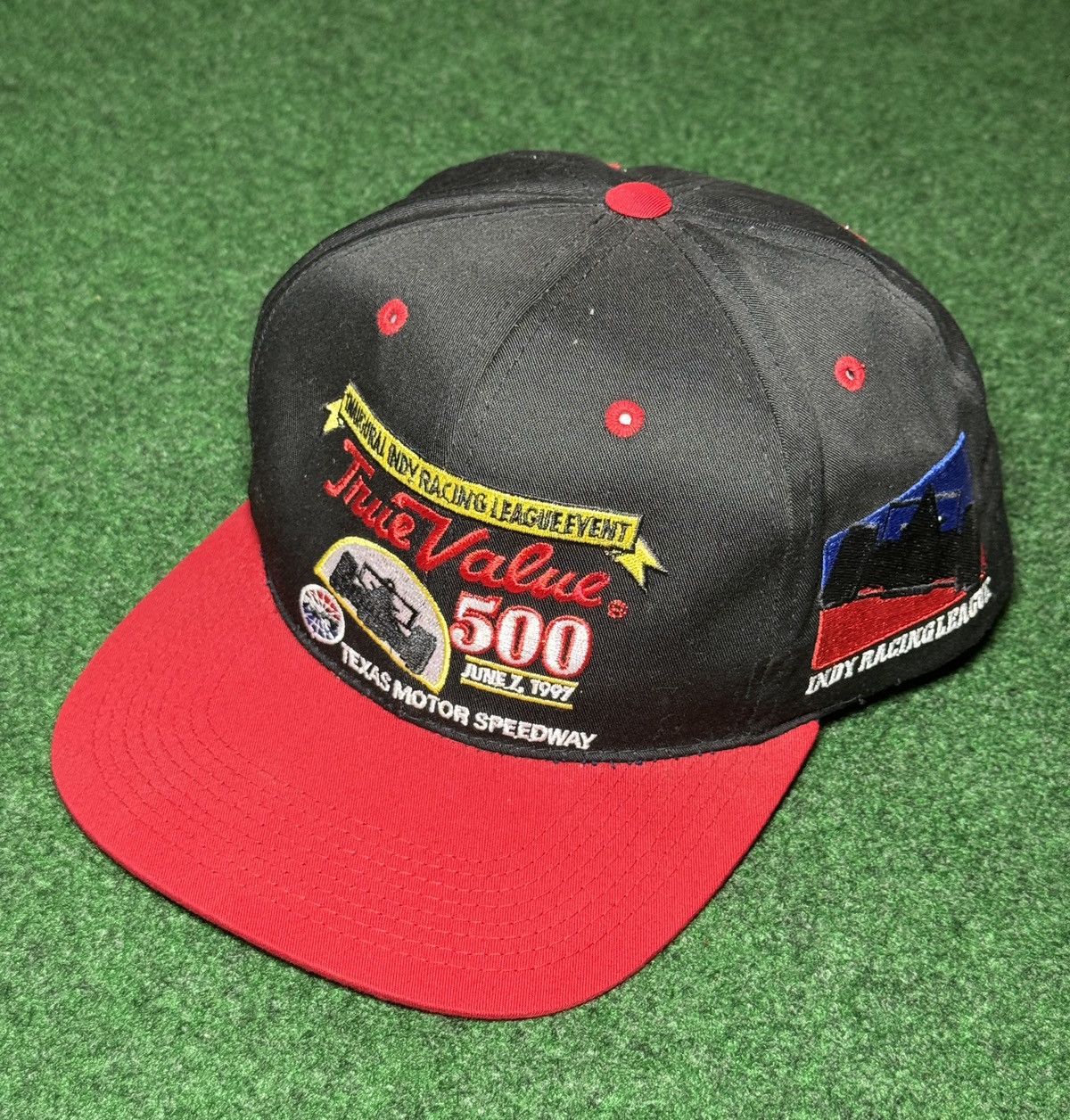 Vintage Vtg 90s Indy Racing Texas Motor Speedway 500 Snapback Hat Size ONE SIZE - 1 Thumbnail