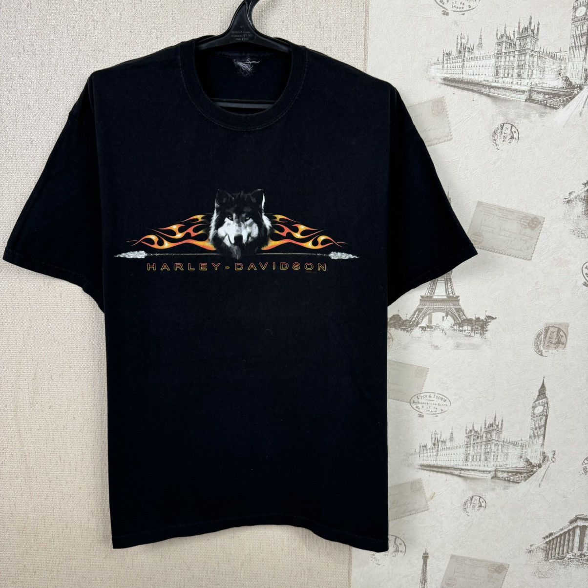 Other Vintage Harley Davidson T shirt Fire Wolf Los Angeles XL Size US XL / EU 56 / 4 - 6 Thumbnail