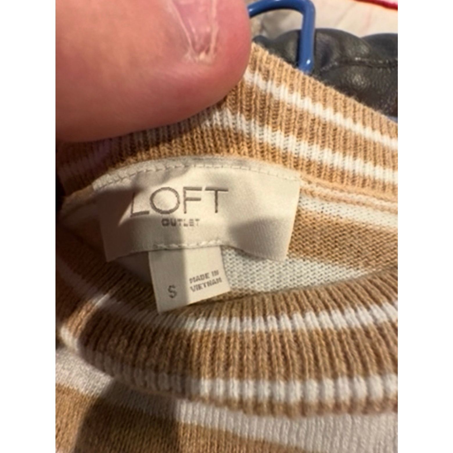 Loft LOFT Outlet Women’s Striped Sweater Size Small Tan Cream Size S / US 4 / IT 40 - 3 Thumbnail
