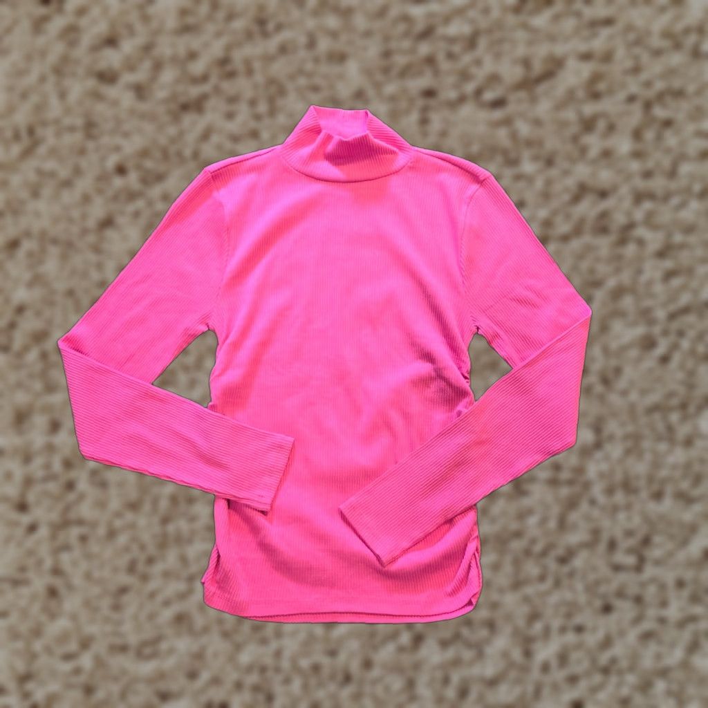 J.Crew J.CREW Top Womens Medium Pink Ribbed Turtleneck Long Sleeve Base Layer Casual Shirt Women Medium Pink Ribbed Turtleneck Casual Blouse Size M / US 6-8 / IT 42-44 - 1 Thumbnail