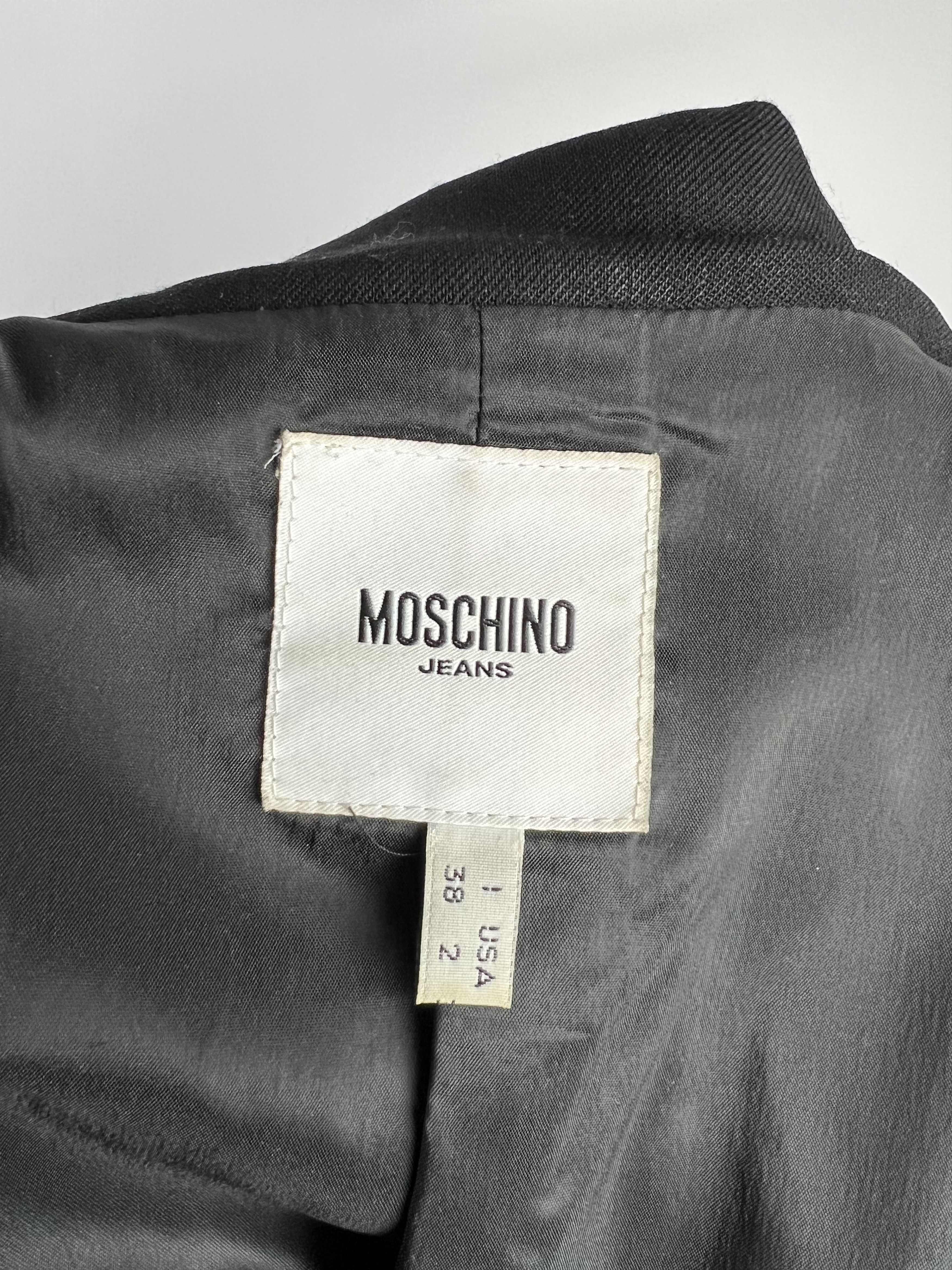 Moschino Moschino Jeans Women's Black Wool Blazer Size US2 IT38 GB6 Size XS / US 0-2 / IT 36-38 - 8 Thumbnail