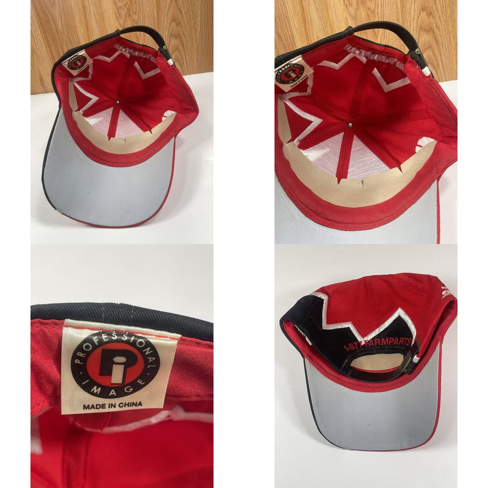 Equipment Professional Image Leather Strap Back Red Hat Cap Mens Adjustable Classic Logo Size ONE SIZE - 8 Thumbnail