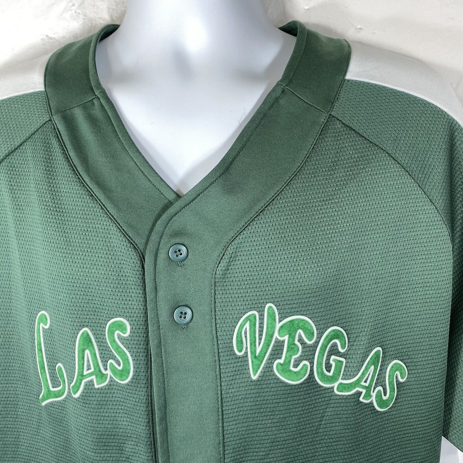 Champion Champion Las Vegas Short Sleeve Green Sewn Baseball Jersey Size US XL / EU 56 / 4 - 2 Thumbnail