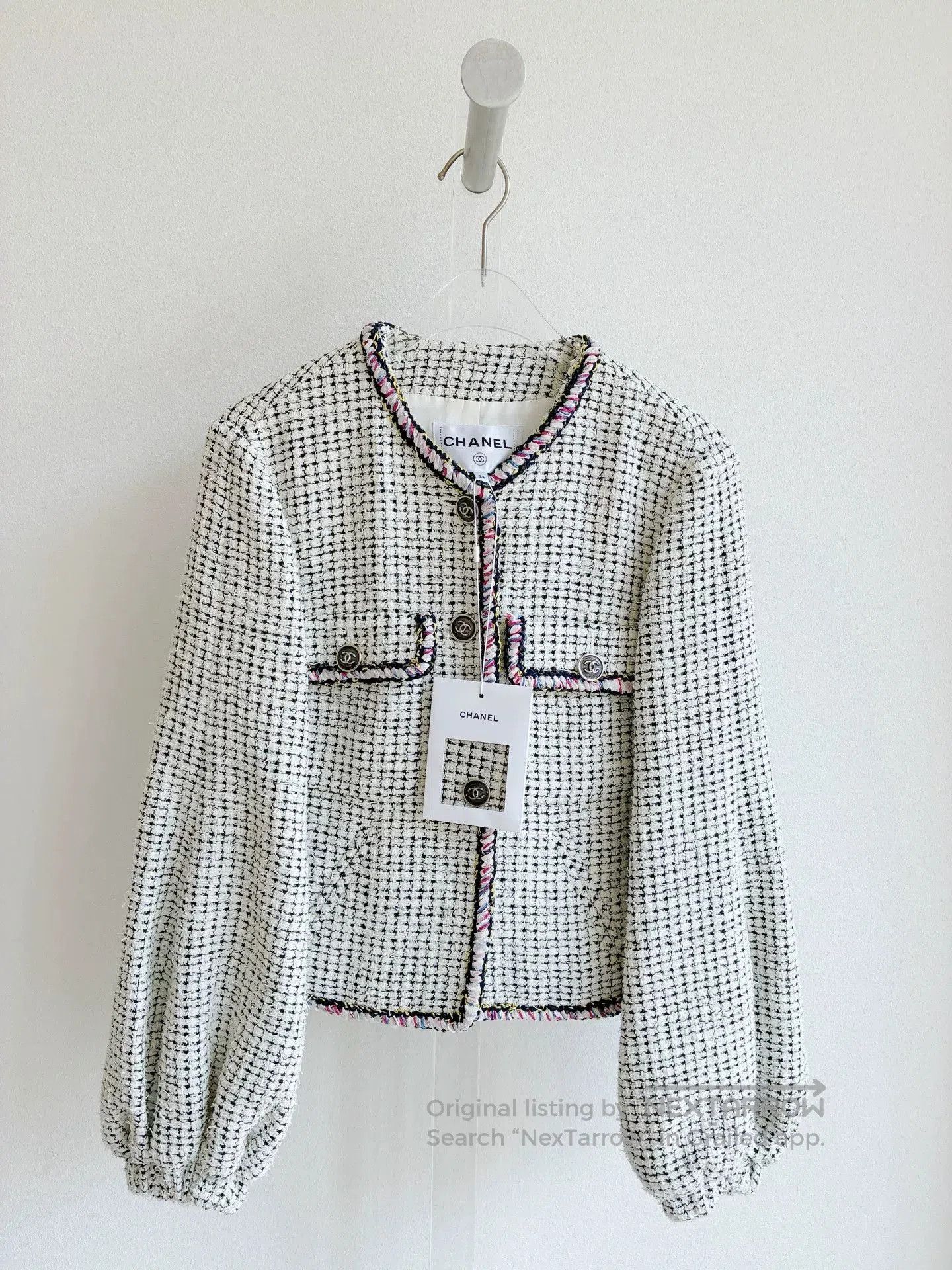 Chanel Chanel 21P White Color Trim Lantern Sleeve Coat. Size XXS / US 00 / IT 34 - 2 Thumbnail
