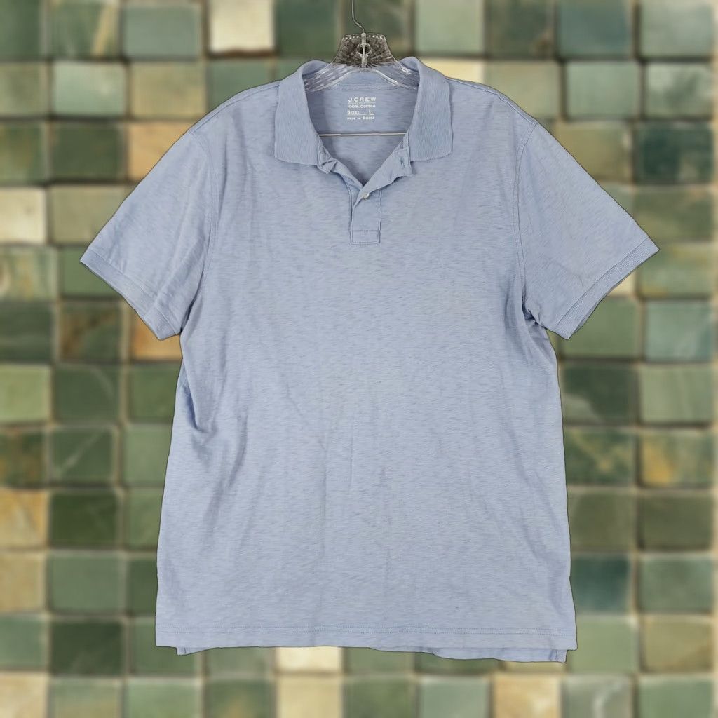 J.Crew J.CREW Light Blue Cotton Polo Shirt Mens Short Sleeve Size L Size US L / EU 52-54 / 3 - 1 Thumbnail