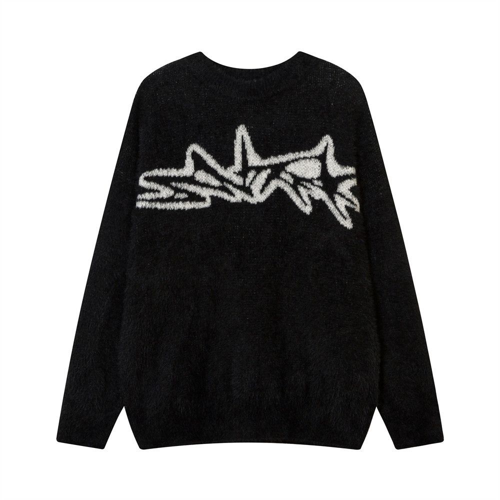 Vintage Men's loose street casual letter round neck sweater Size US M / EU 48-50 / 2 - 1 Thumbnail