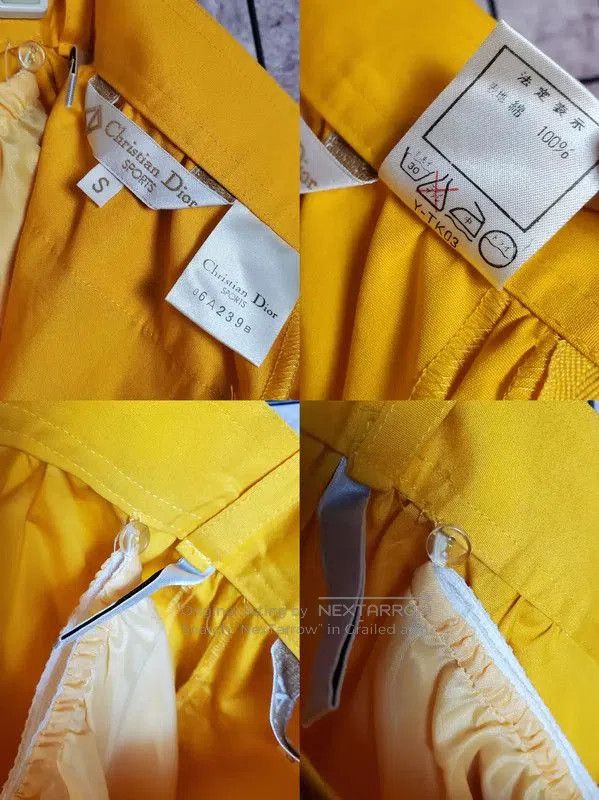 Dior Dior Yellow Cotton Embroidered Mini Skirt . Size 23" - 7 Thumbnail