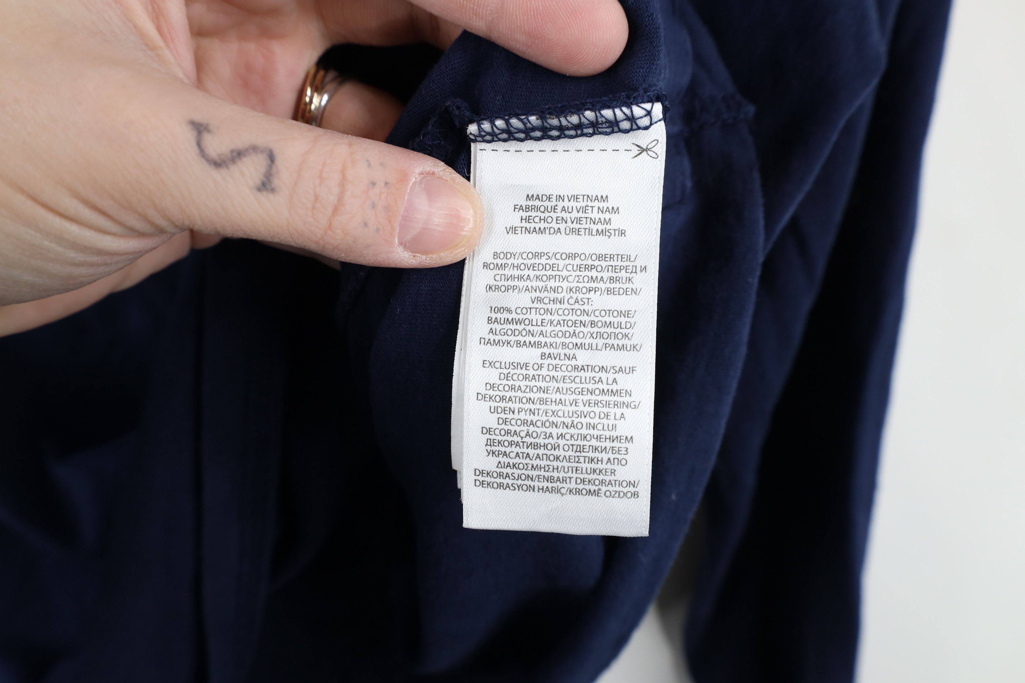 Ralph Lauren Vintage Ralph Lauren Spell Block Letter Hooded T-Shirt Blue Size US M / EU 48-50 / 2 - 7 Thumbnail
