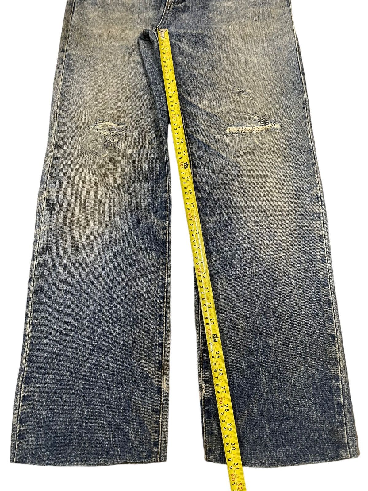 Hanes Vintage 90s Hanes Blue Wash Style Distressed Baggy Jeans Size US 34 / EU 50 - 12 Thumbnail