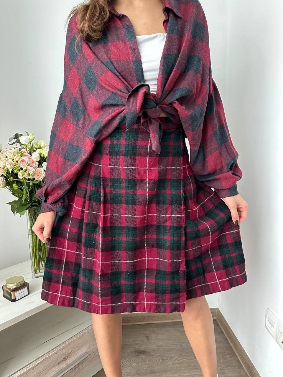 Other UK × Vintage Vintage Scottish Wool Red Julius Skirt Size 27" / US 4 / IT 40 - 3 Thumbnail