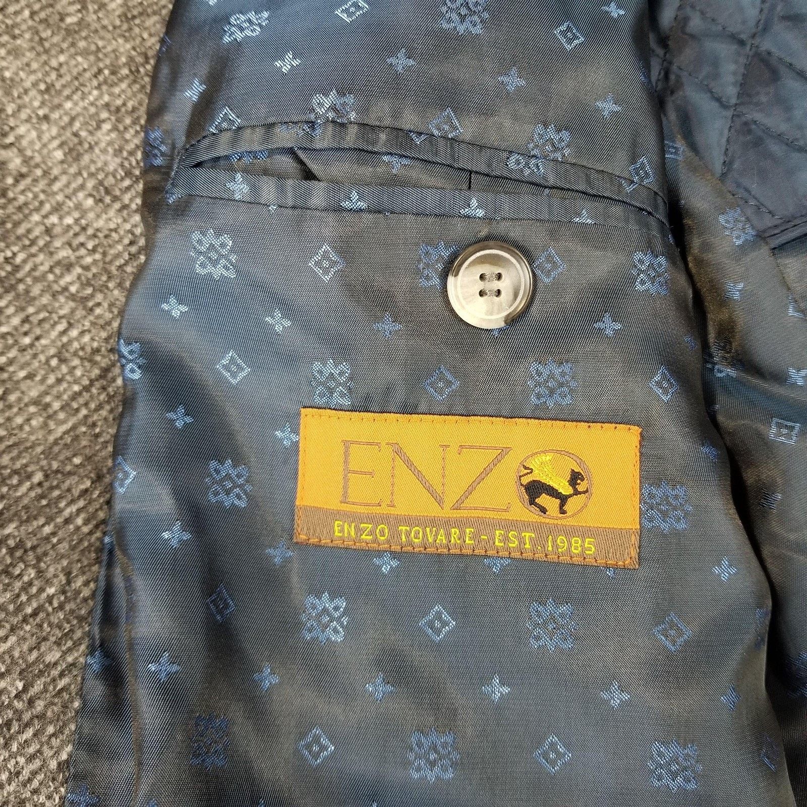 Other Enzo Tovare Coat 44 Gray Wool Blend Quilted Lined Overcoat Size US L / EU 52-54 / 3 - 5 Thumbnail