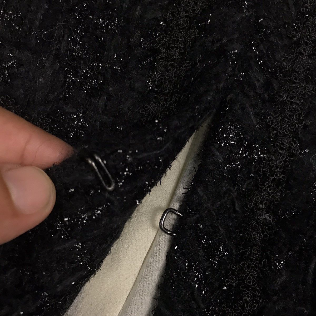 Japanese Brand INED BLACK TWEED JACKET Size S / US 4 / IT 40 - 5 Thumbnail