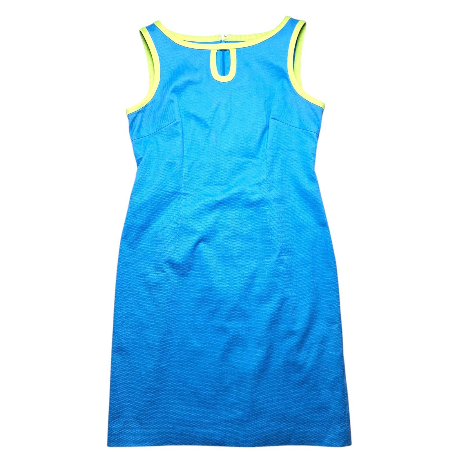 Talbots Talbots Blue Lime Green Mod Shift Dress Size M / US 6-8 / IT 42-44 - 1 Thumbnail