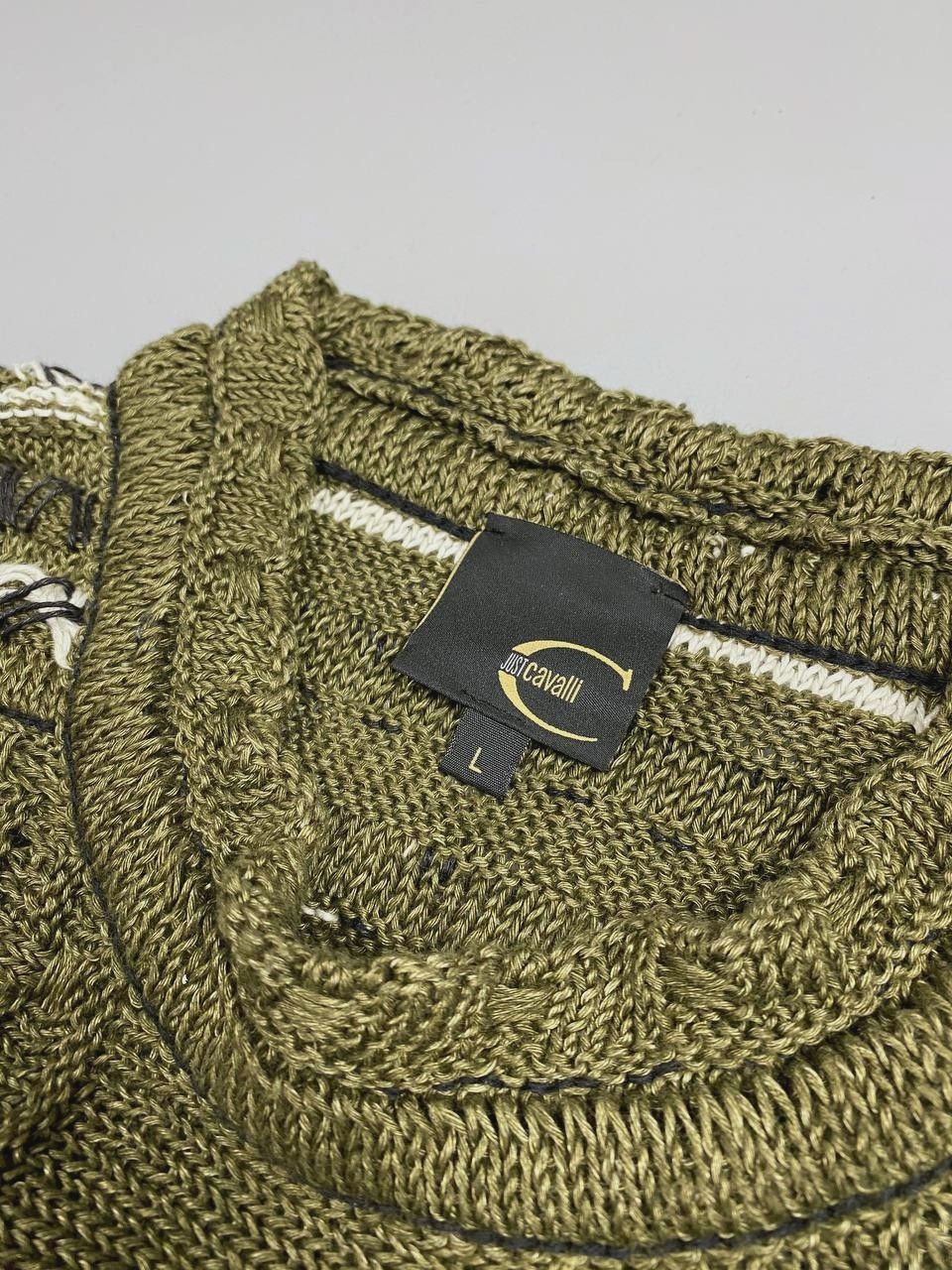 Roberto Cavalli Vintage Roberto Cavalli Linen Knit Sweater Size US L / EU 52-54 / 3 - 7 Thumbnail